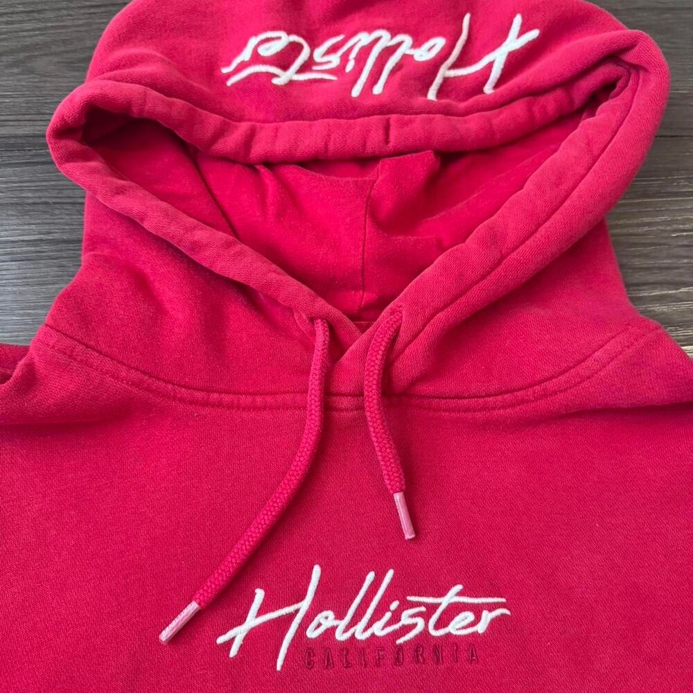 Vintage 00s Hollister red hoodie Embroidered Size Large Y2K
